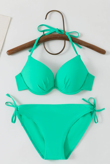 Spring Vacation Beach Bikini Swimsuit Women Steel Bracket Gathered Sexy Three Point Swimsuit Three Piece Sets