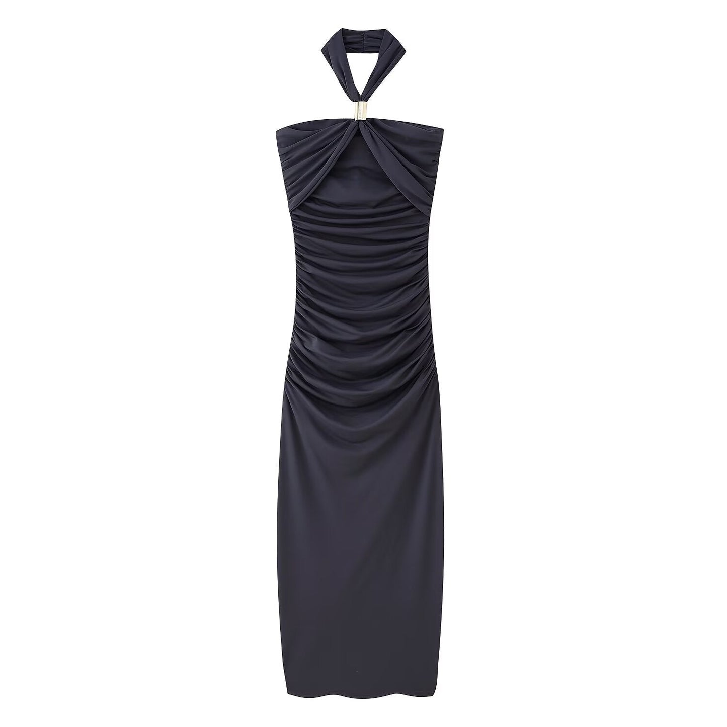 Spring Dress Women Slim Fit Slimming Casual Pleated Hip Design