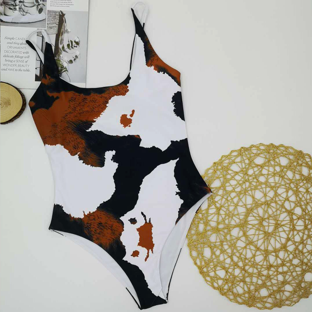 One Piece Print Split Bikini Sexy Bikini