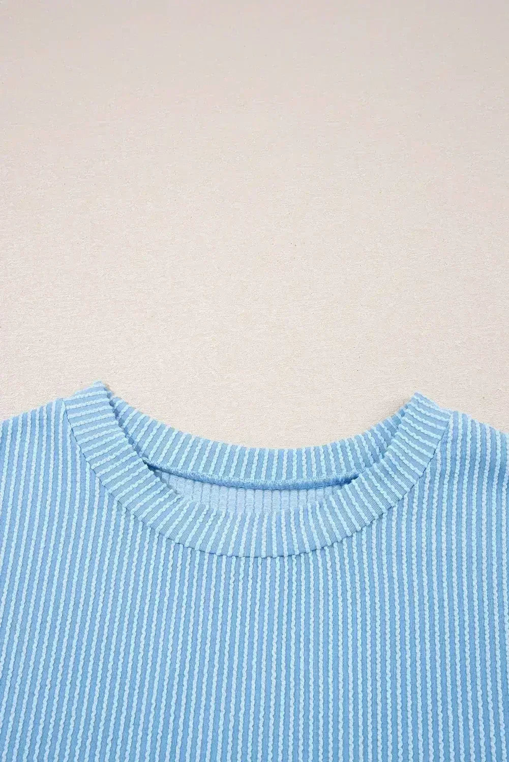 Pink Corded Colorblock Pocket Crew Neck T Shirt