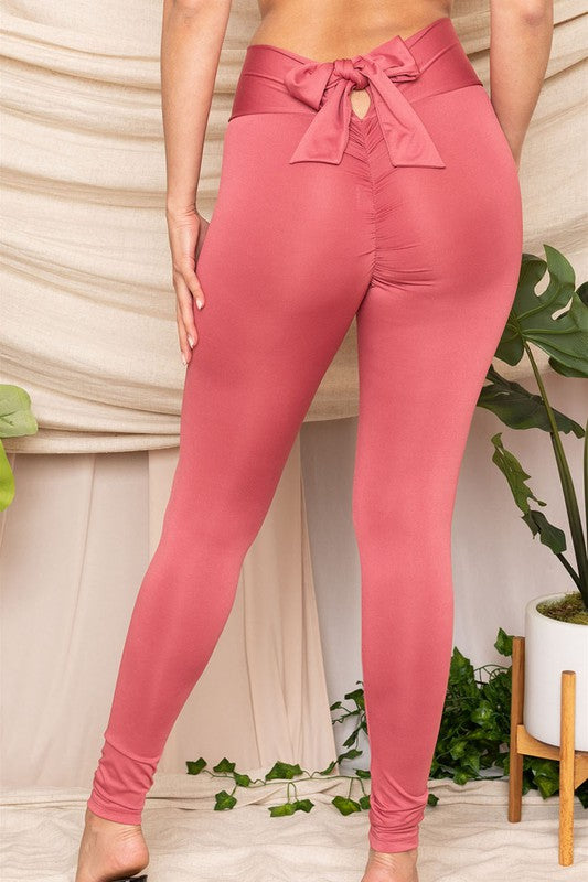 Bow High Waist Back Tie Sport Legging