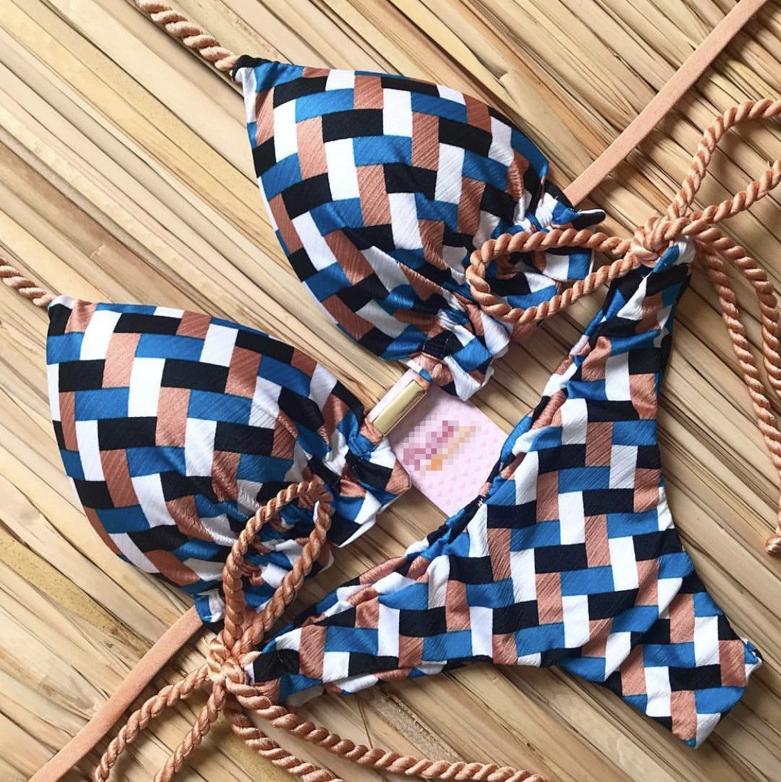 Bikini Swimsuit Printed Tassel Bikini Swimwear