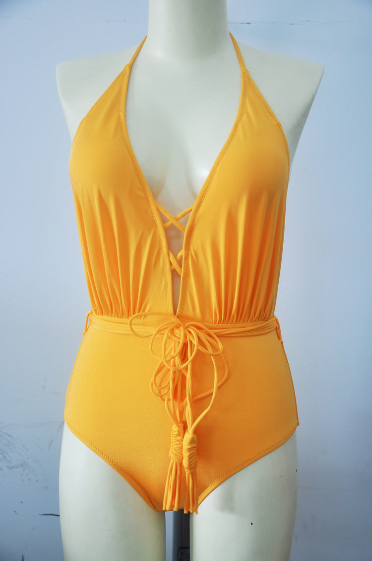 Belly Covering Gathering Swimwear Swimsuit Smart Sexy One Piece Bikini Swimsuit