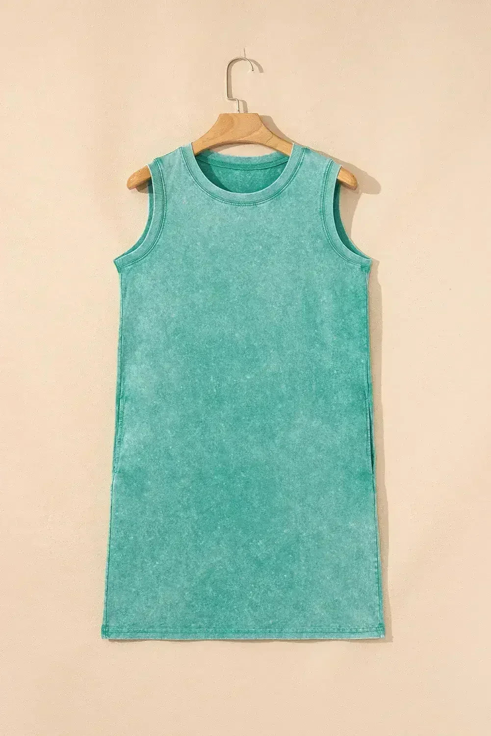 Beau Blue Mineral Wash Pocket Tank Mini Dress