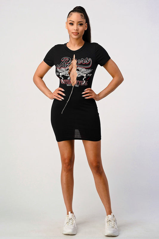 Eagle Ride Chain Lace Up Front Dress