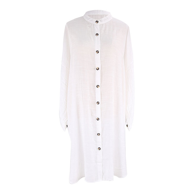 Tencel Bamboo Shirt Cardigan Beach Jacket Beach Cover Up Vacation Swimsuit Outerwear Sun Protection Clothing