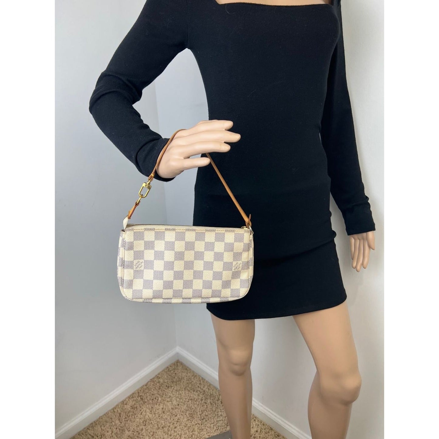 Louis Vuitton Pochette Accessories White  Damier Azur Bag