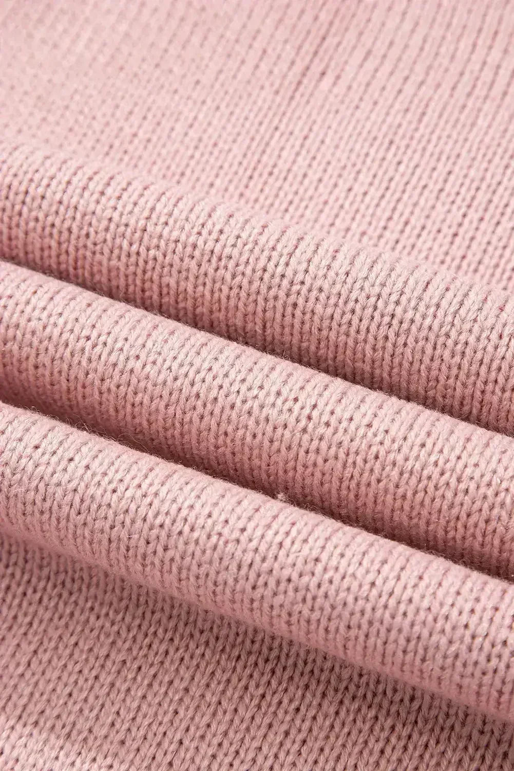 Pink Sweet Bow Drop Sleeve Round Neck Sweater