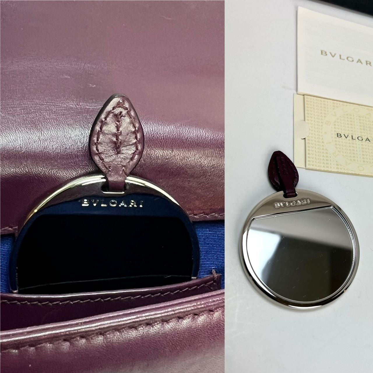 Petit sac bandoulière Bvlgari en cuir de veau Serpenti Forever Snake Prune