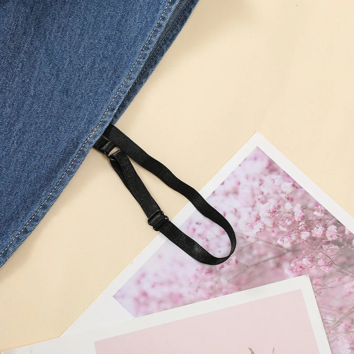 Faux col pointu en jean bleu délavé pour femme, style professionnel, décontracté et polyvalent, style demi-chemise 