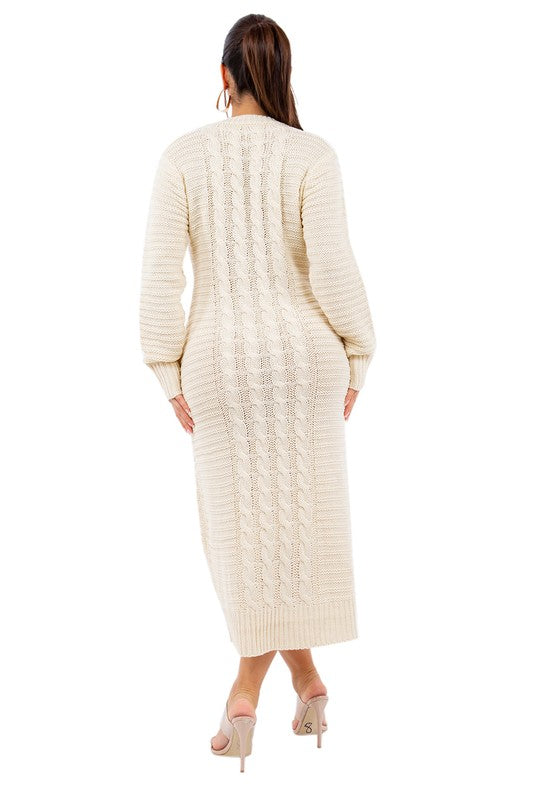 WOMEN FASHION LONG MAXI SWEATER DRESS