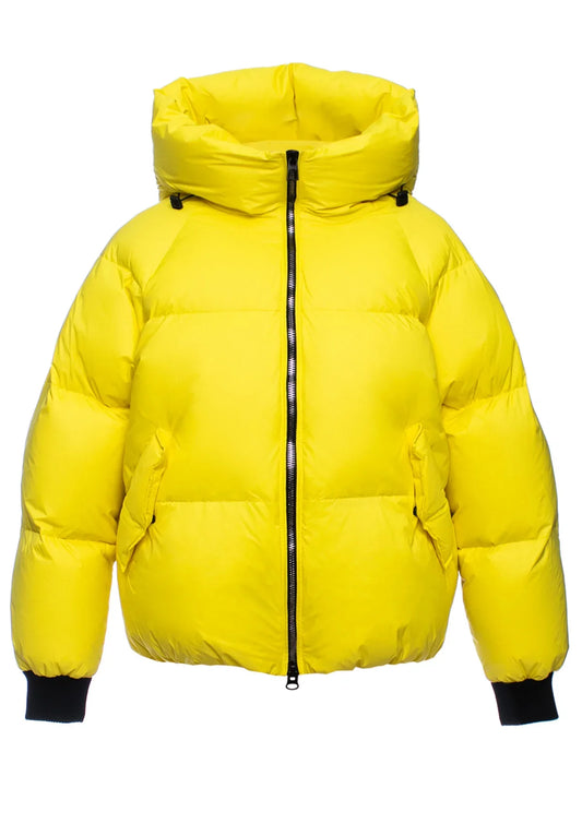 Gisela Premium Hooded Down Puffer Jacket in Yellow