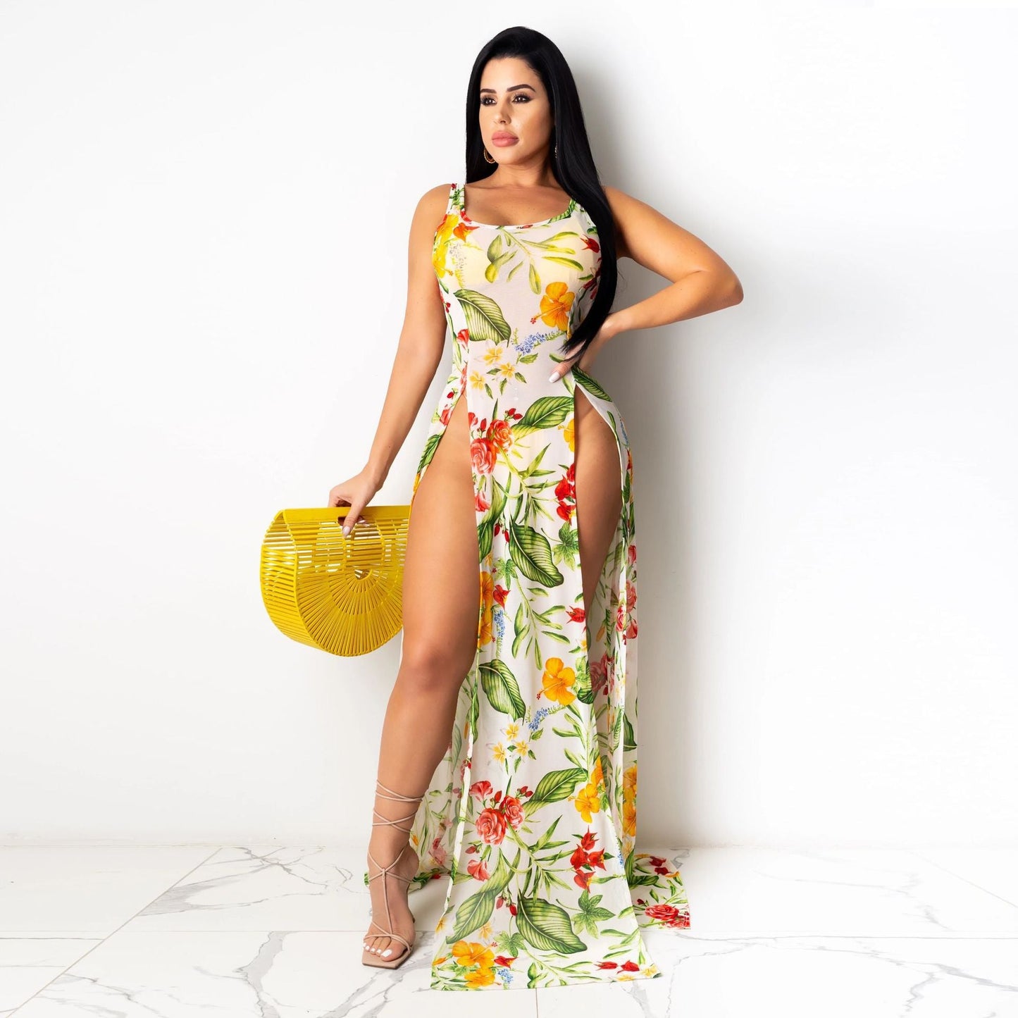 Platform Sexy Summer Super Elastic Multi-Color Mesh Beach Skirt