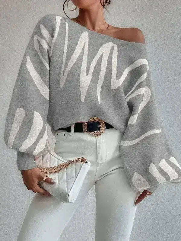 Oversized balloon sleeve sweater
