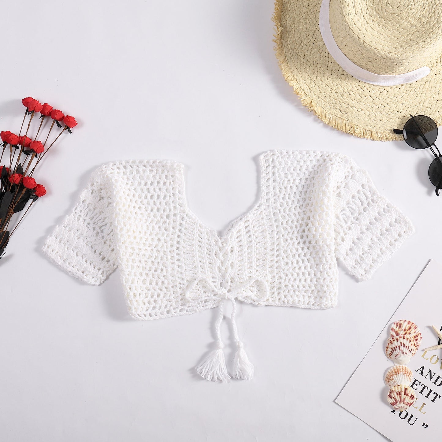 Summer Hand Crocheting Knitting Beach Cover Up Sexy Hollow Out Cutout Swimsuit Tops Women Crochet hook