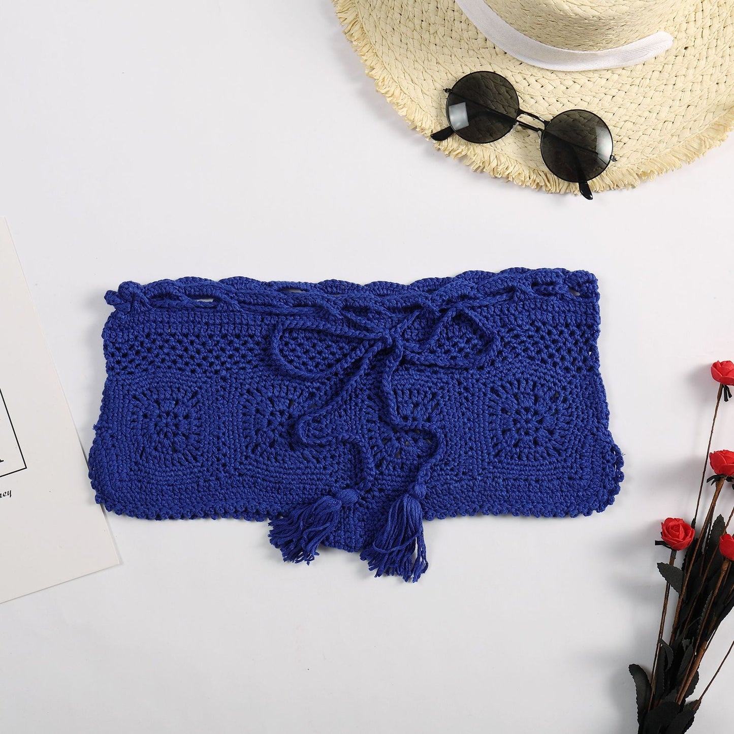 Beach Boyshorts Solid Color Women Sexy Bikini Swimming Trunks Crochet hook