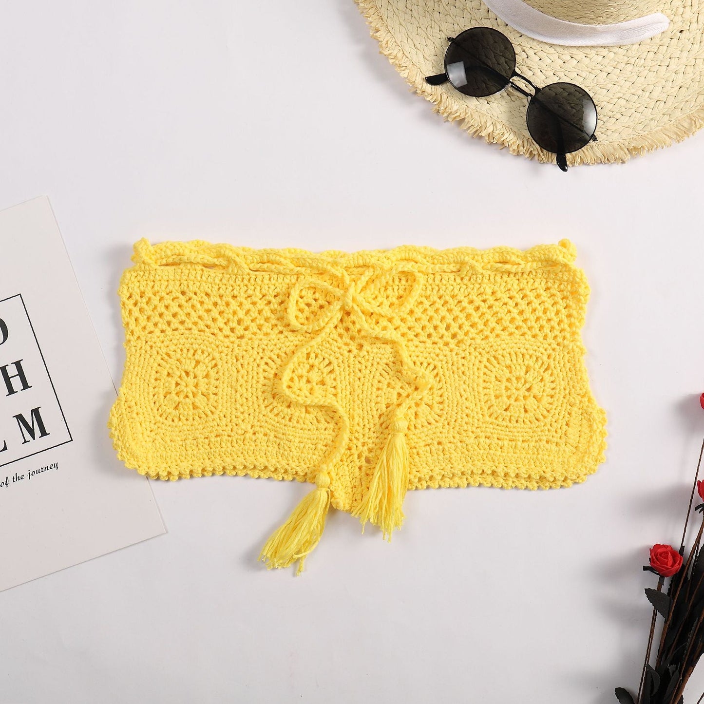 Beach Boyshorts Solid Color Women Sexy Bikini Swimming Trunks Crochet hook