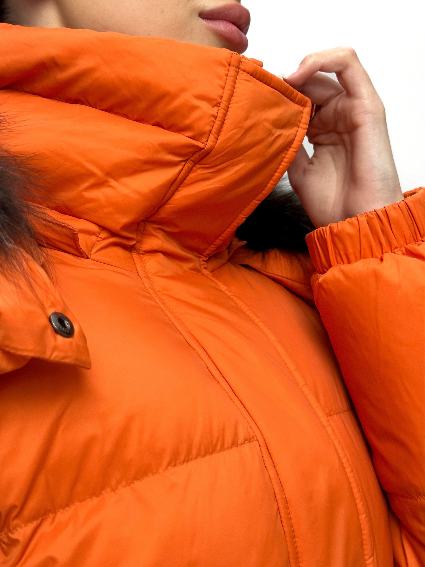 Veste en duvet de renard argenté véritable