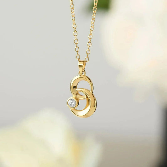 Moon & Star Linked Necklace, White Stone Moon Necklace, Gold Necklace