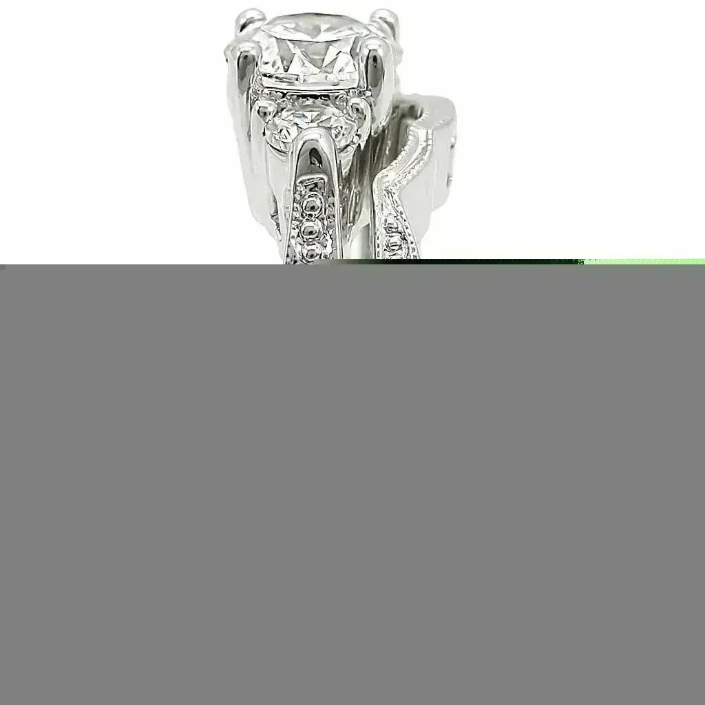 1W002 Rhodium Brass Ring – 7mm AAA Clear CZ Solitaire