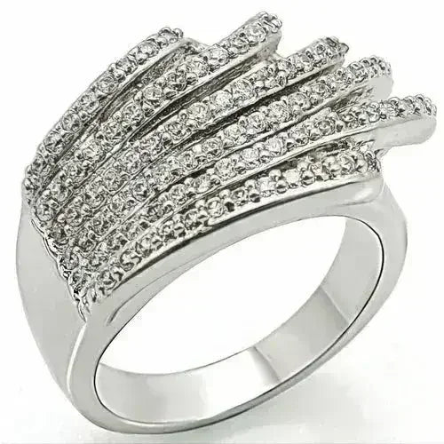 1W018 Rhodium Brass Ring – AAA CZ Stone (9.20g) | Hypoallergenic
