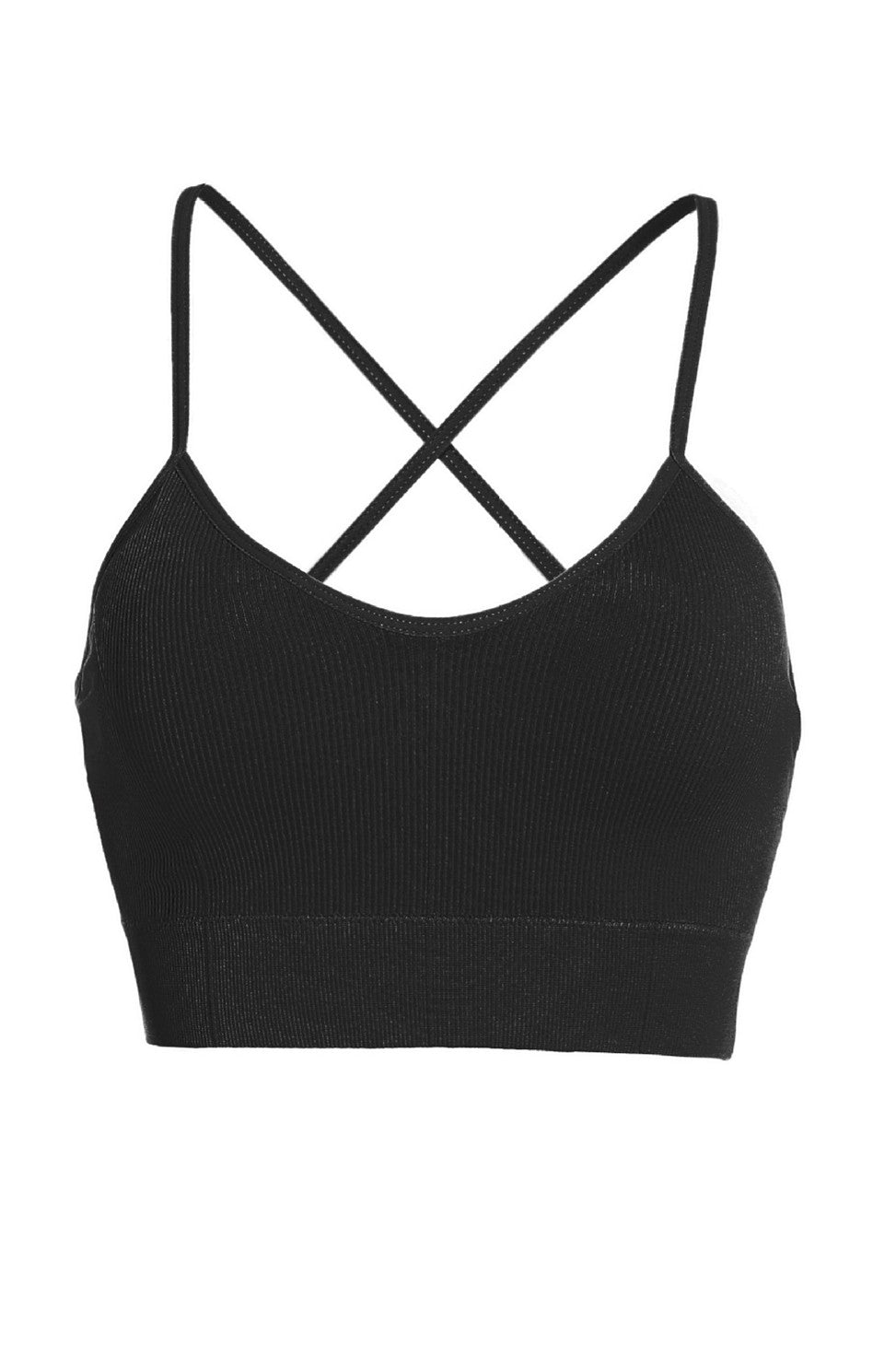 Blaire Sport Cross Back Ribbed Padded Sports Bra