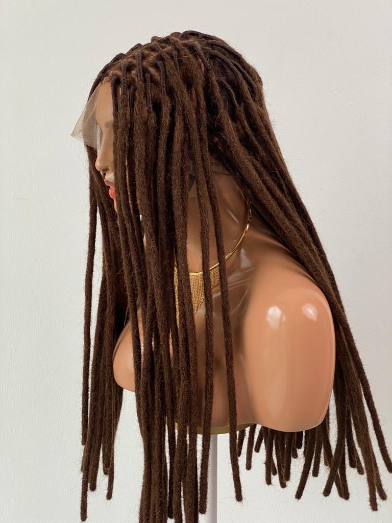 4C Natural Locs Wig "Color 4" HD Full Lace - Ready To Ship