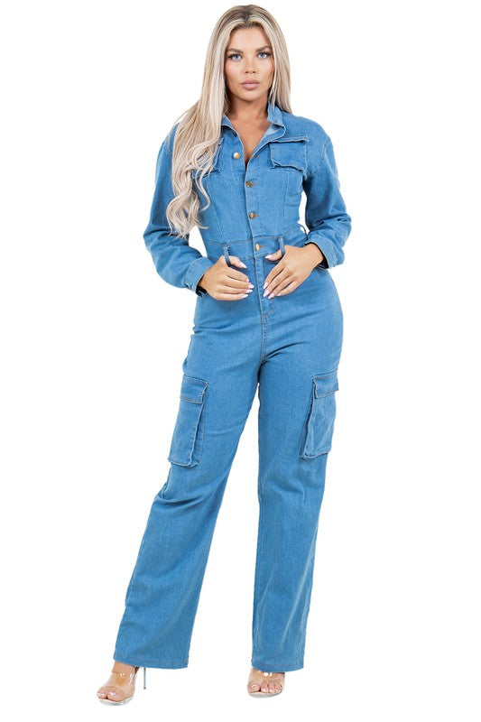 WOMEN FASHION DENIM JUMPSUIT