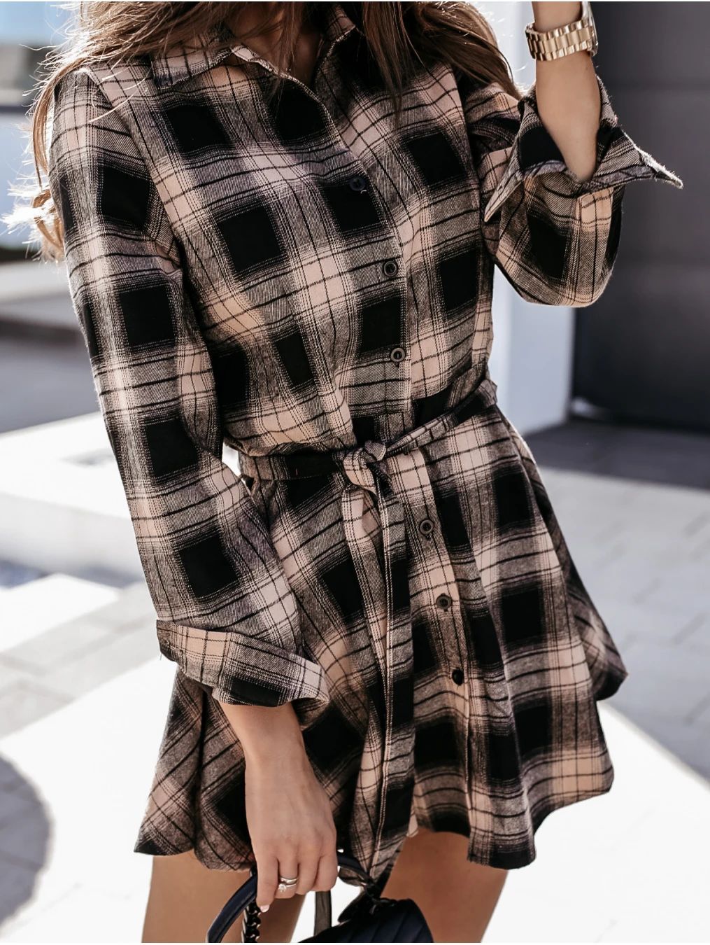 Fall Winter Sexy Print Shirt Dress Women