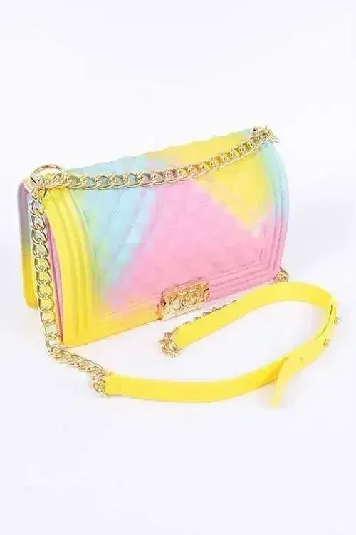 Mix Tone Textured Jelly Shoulder Bag
