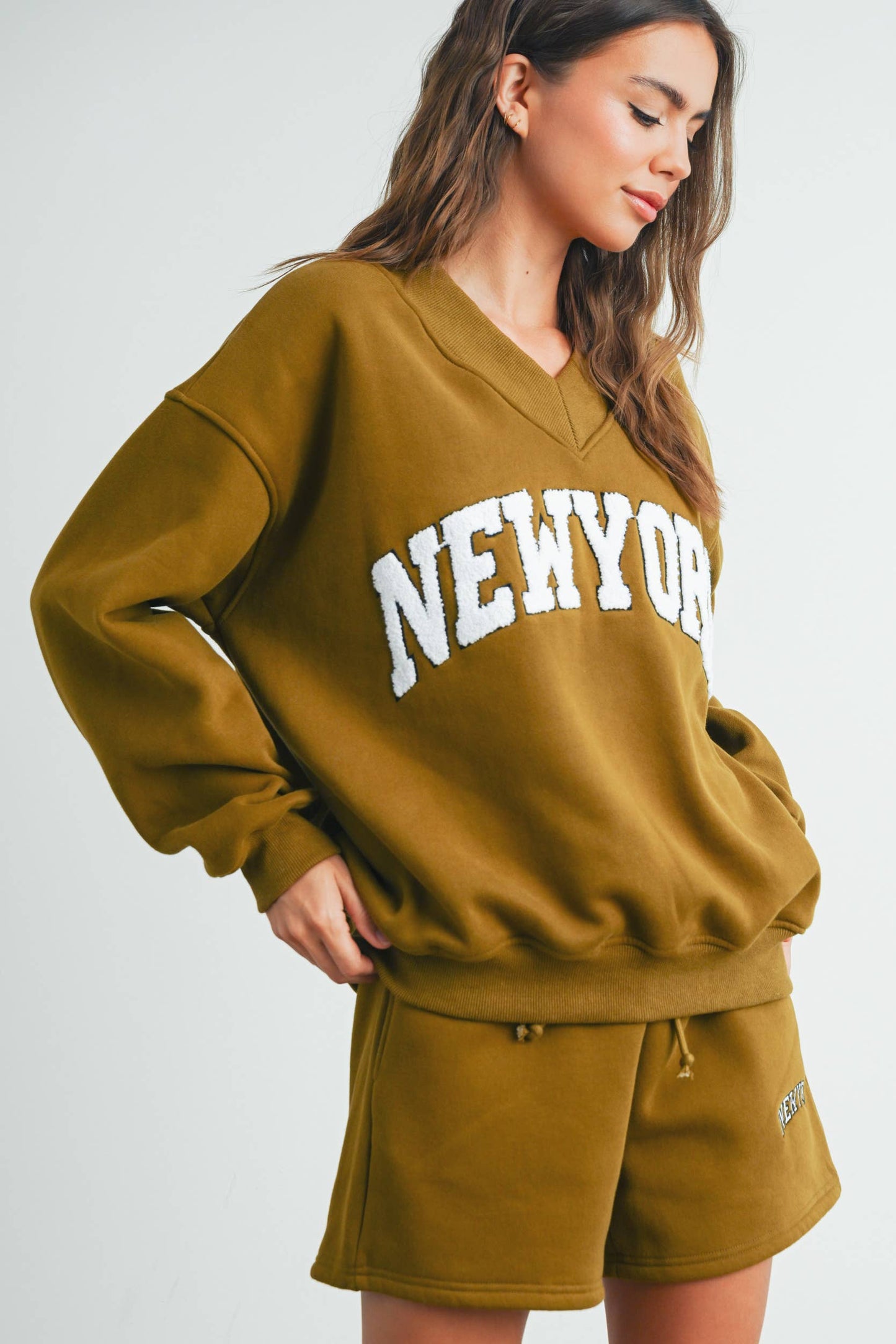 Sweat-shirt col V New York