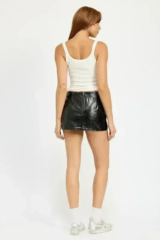 MINI MOTO LEATHER SKIRT