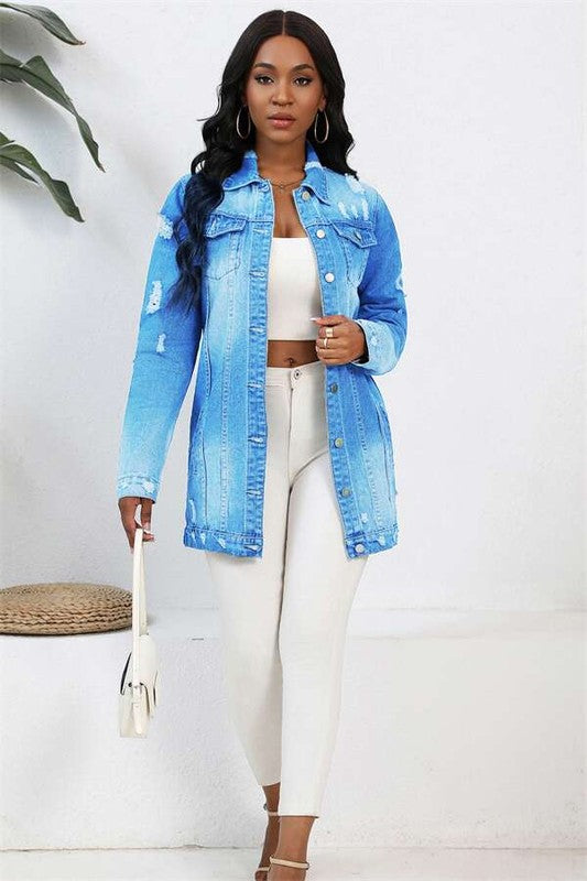 WOMEN FASHION DENIM TRUCKER JACKET