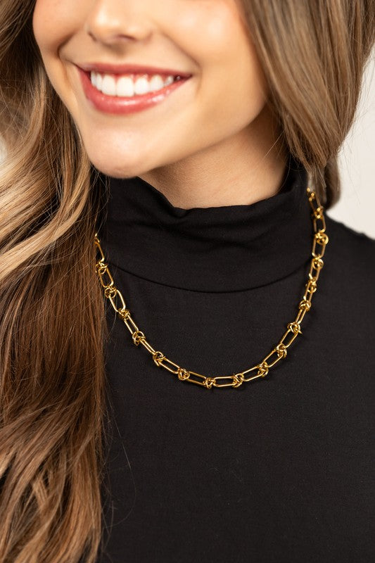 18K STAINLESS STEEL BARBED WIRE CHAIN NECKLACE