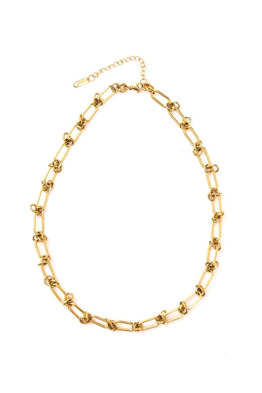 18K STAINLESS STEEL BARBED WIRE CHAIN NECKLACE