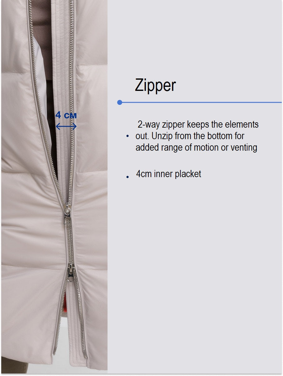 Mirabelle Genuine Silver Fox Fur Down Fill Coat