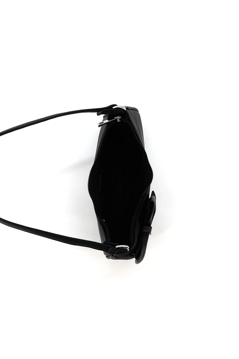 Like Dreams Heart Charm Bow Vegan Leather Shoulder Bag