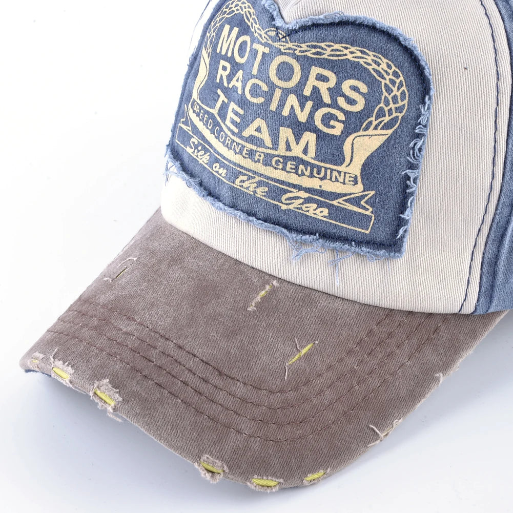 Vintage Washed Denim Baseball Cap For Men And Women Snapback Trucker Hat With Letter Patch Spring Autumn Unisex Hip Hop Cap