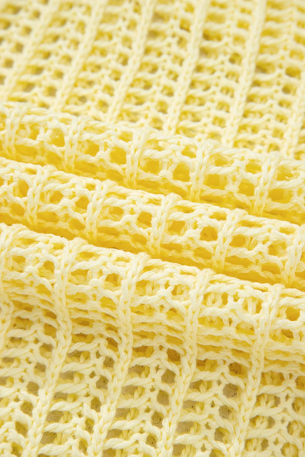 Pink Side Tie Hollow-out Crochet Knit Top