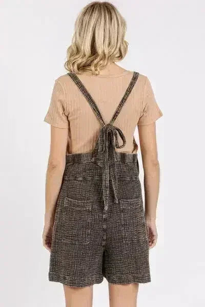 Mittoshop Textured Knotted Overalls with Wide Strap Design