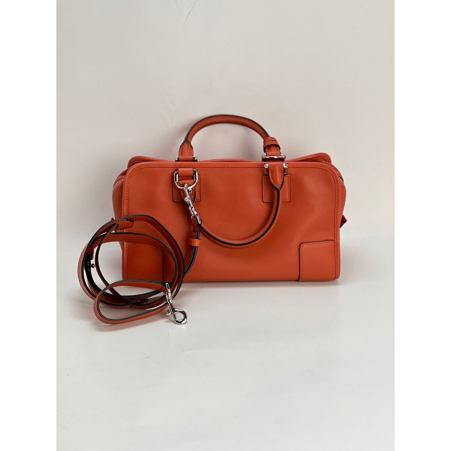 LOEWE Calfskin Amazona 28 Orange Leather Shoulder Bag