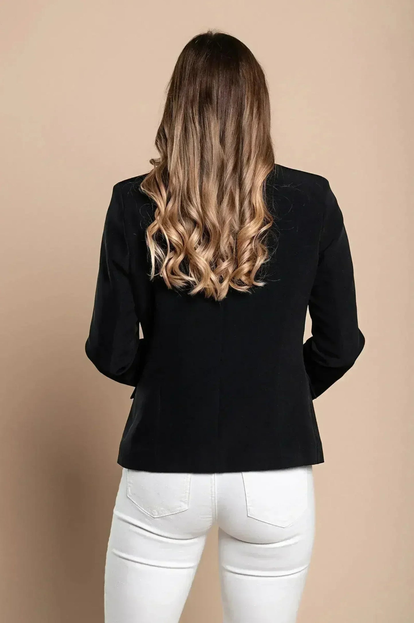 Blazer s klasičnim ovratnikom, črn