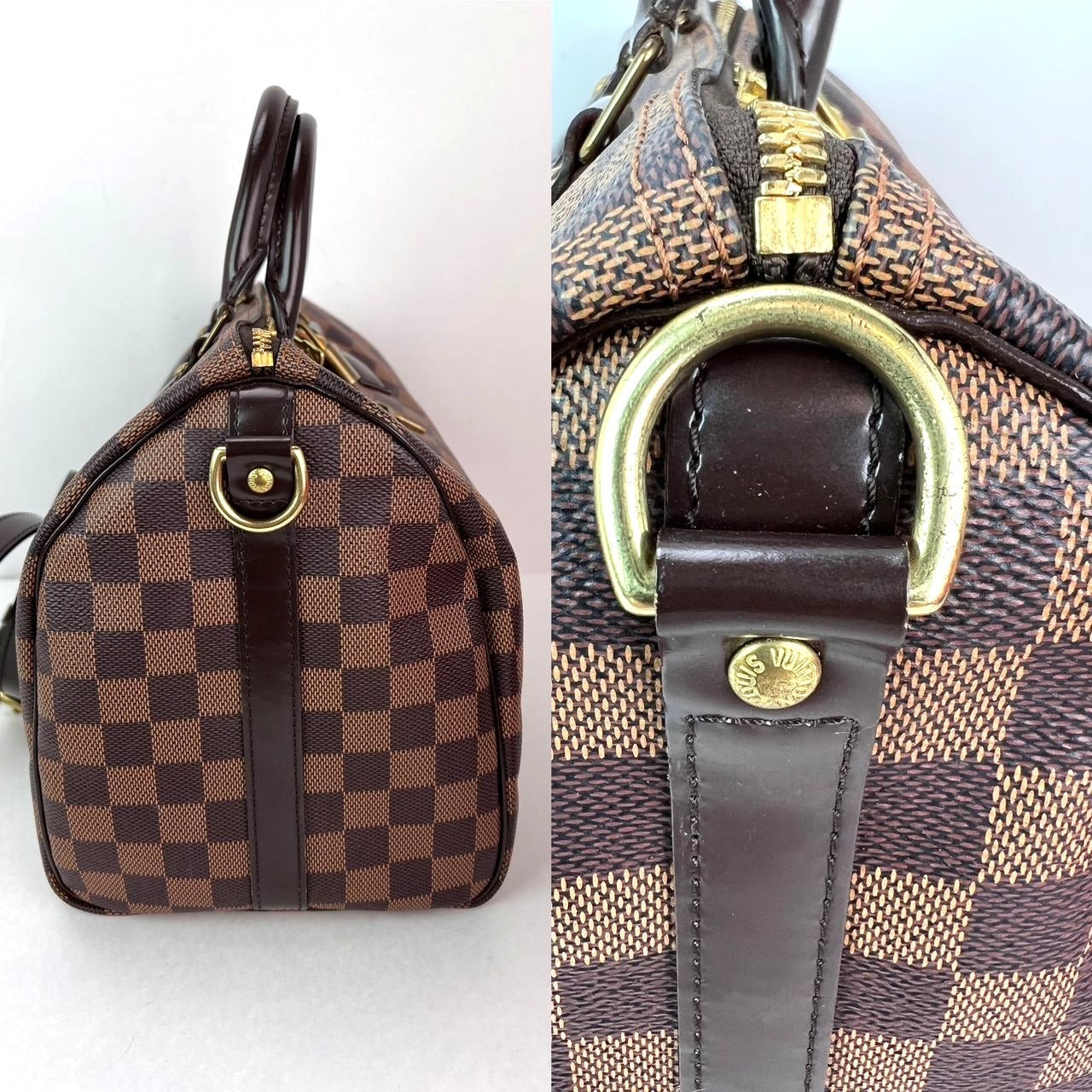 LOUIS VUITTON Speedy 30 Bandouliere Damier Ebene Satchel Hand Bag