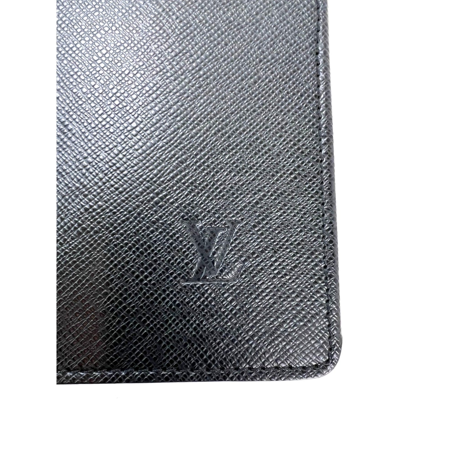 Louis Vuitton Taiga Lozan Ardoise Black Leather Briefcase Men