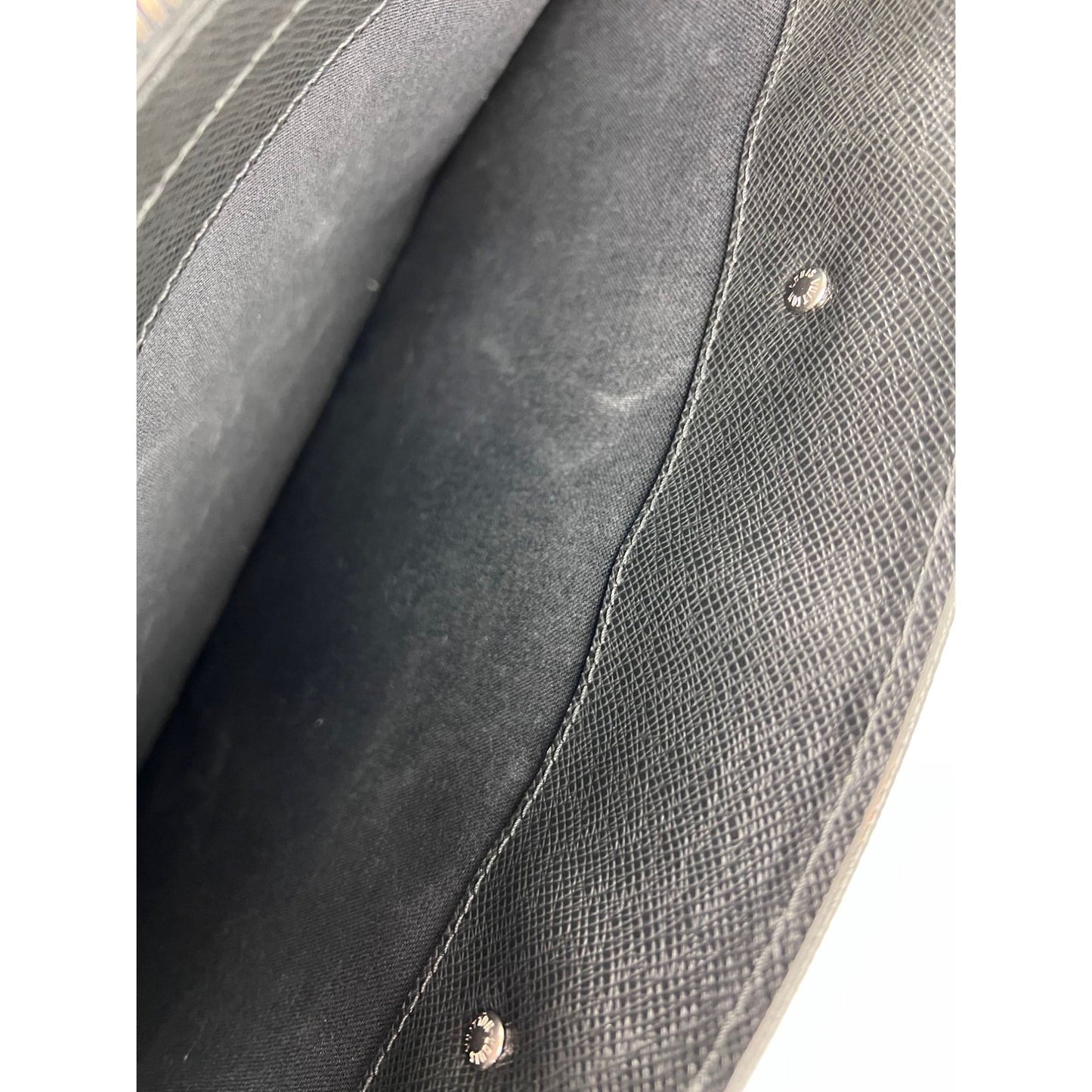 Louis Vuitton Taiga Lozan Ardoise Black Leather Briefcase Men