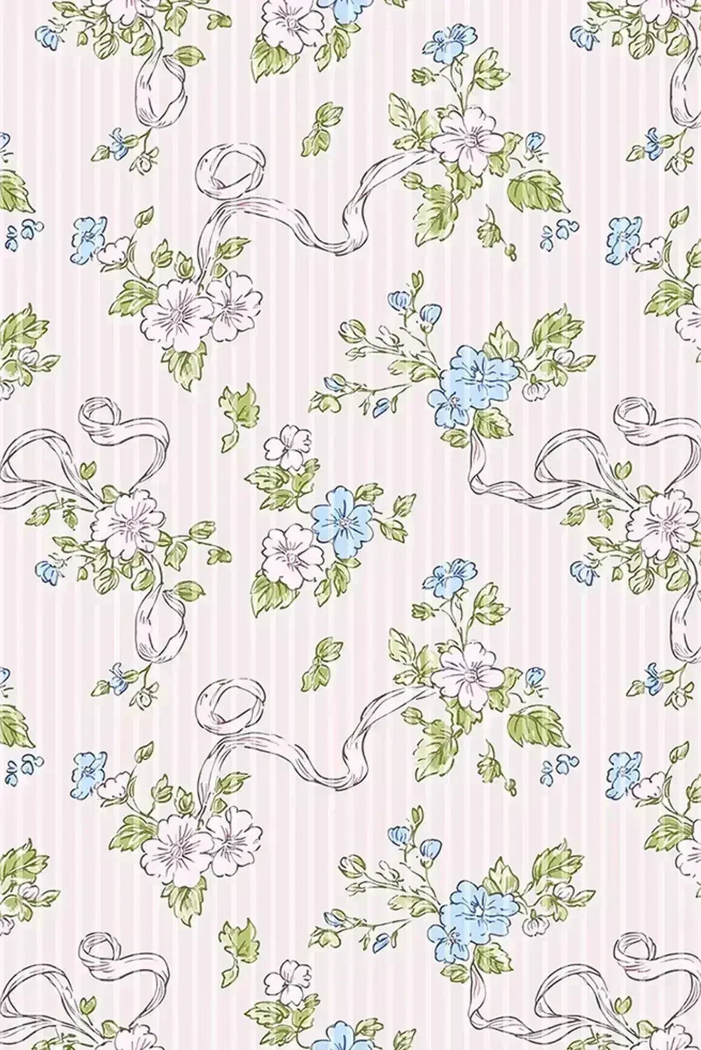 Pink Floral Striped Print Contrast Trim Tie Split Neck Mini Dress