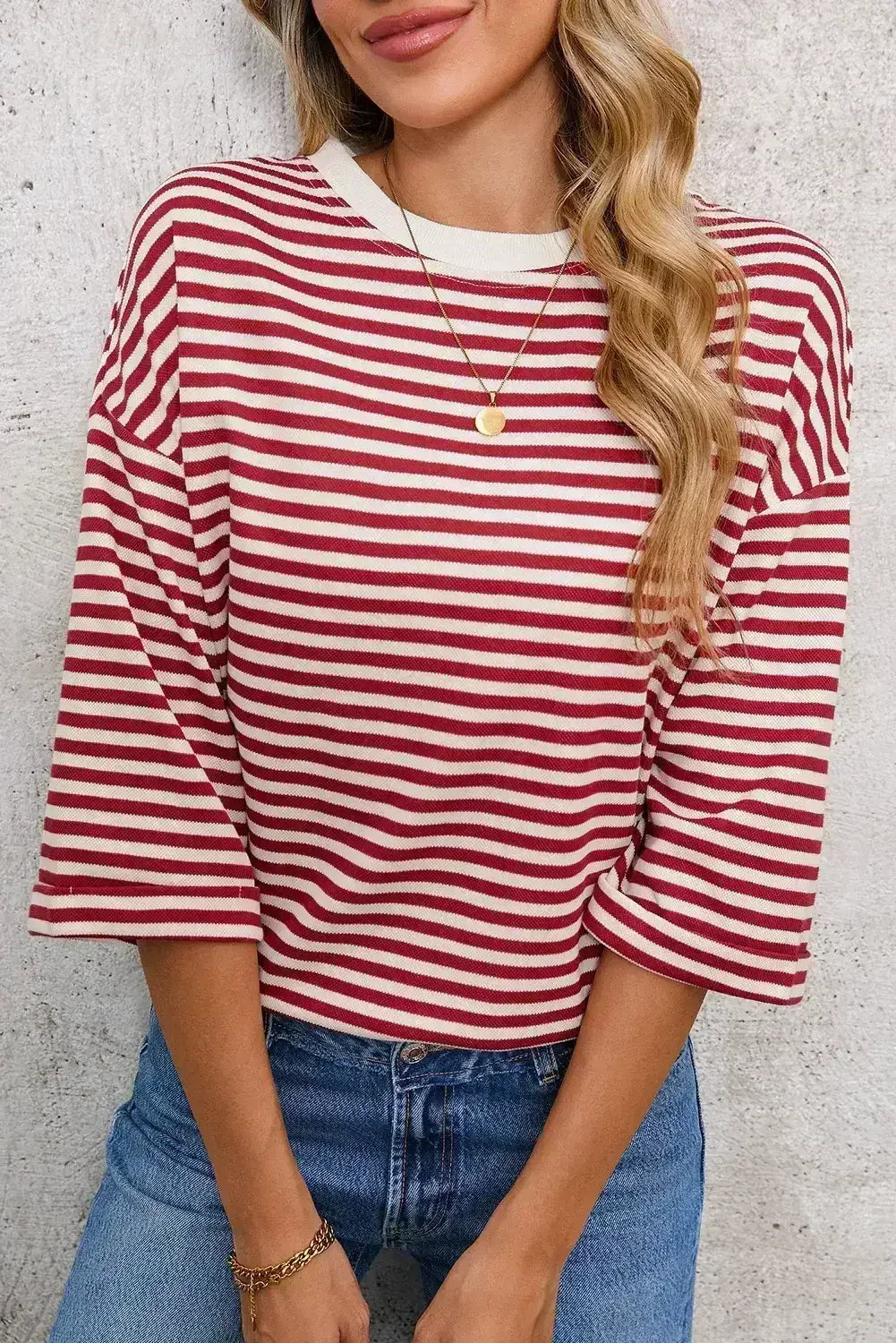Black Stripe Bowknot Backless T-Shirt