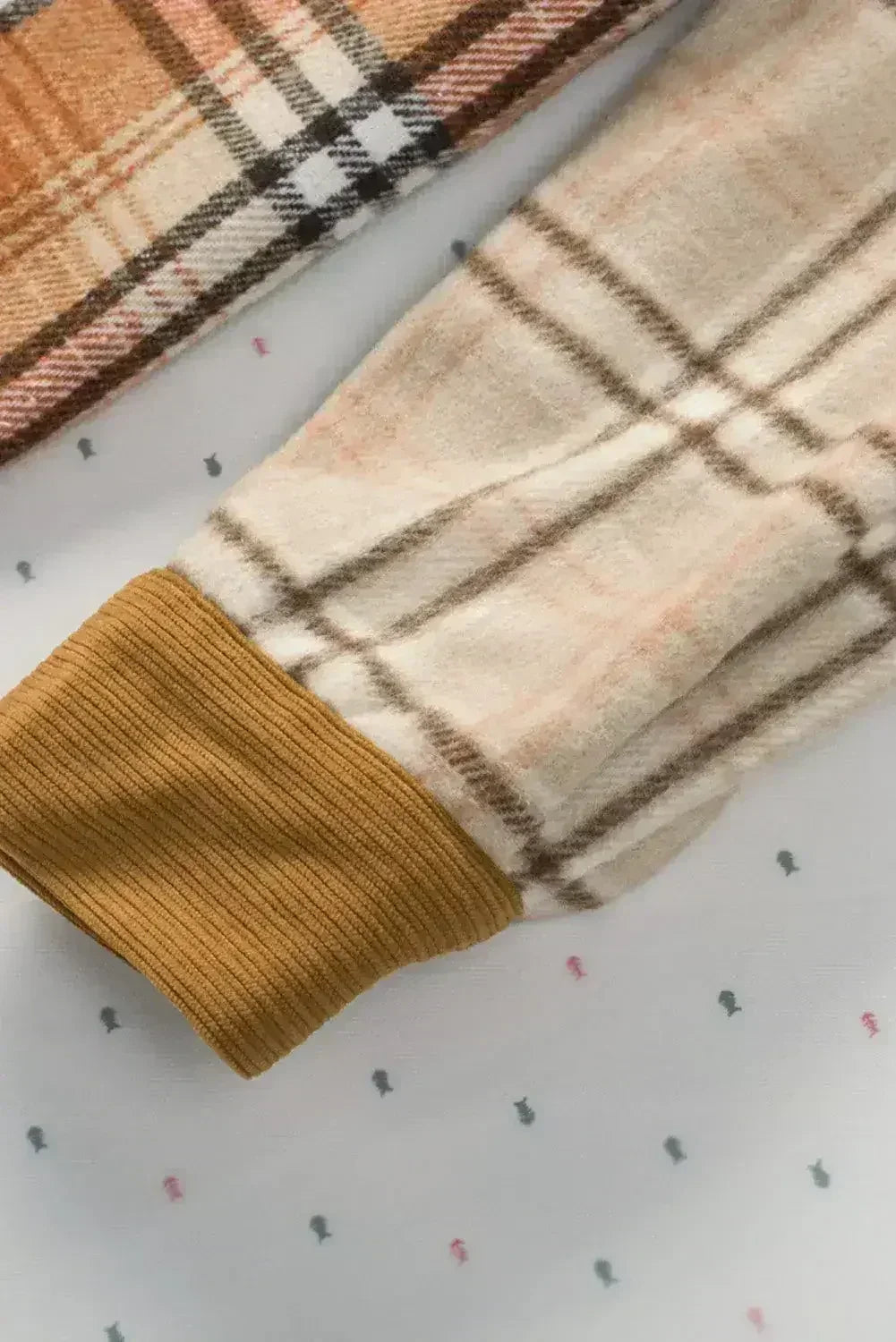 Plaid Color Block Patchwork Shirt Jacket with Pocket