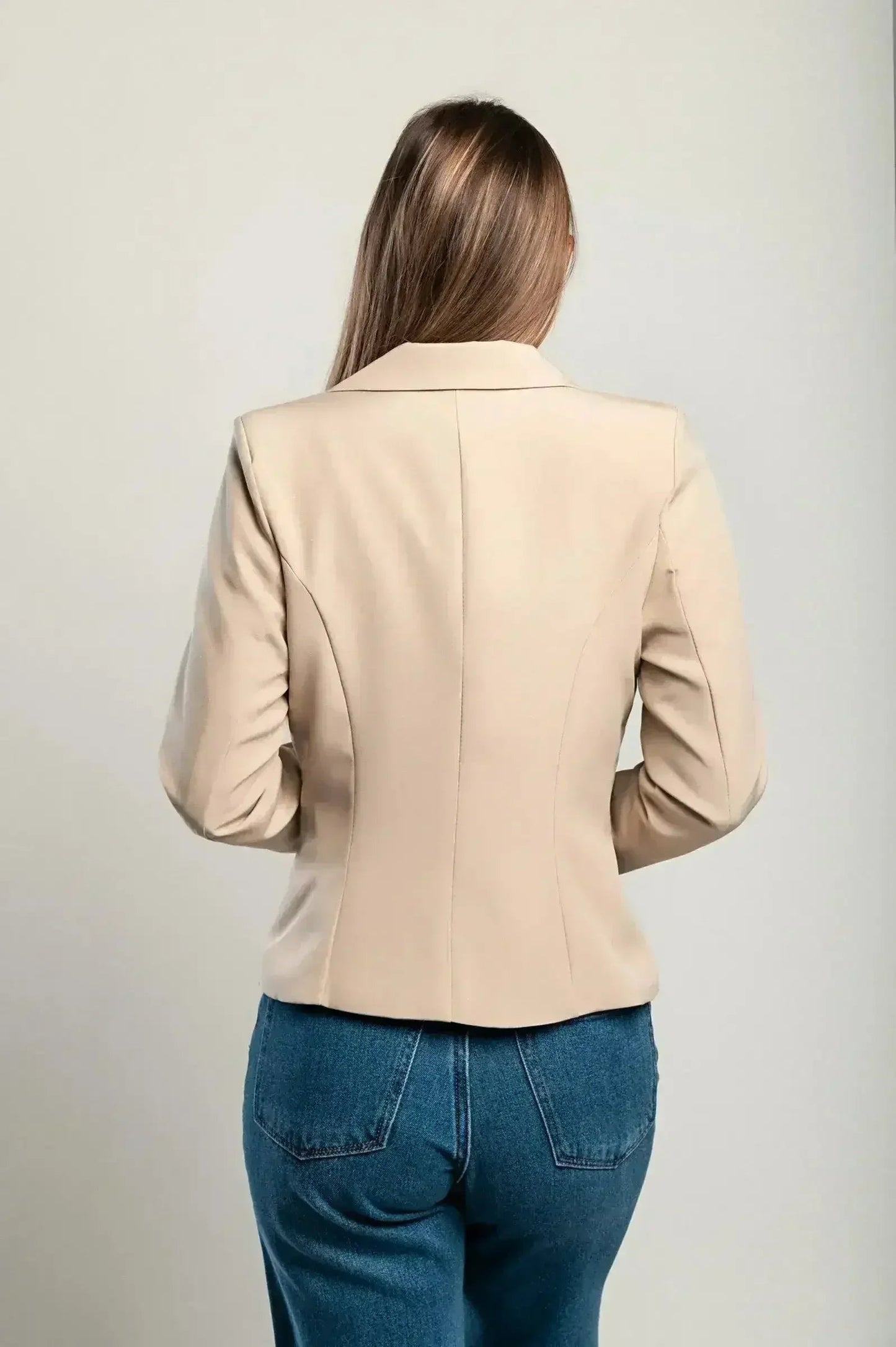 Blazer s klasičnim ovratnikom Softina, bež