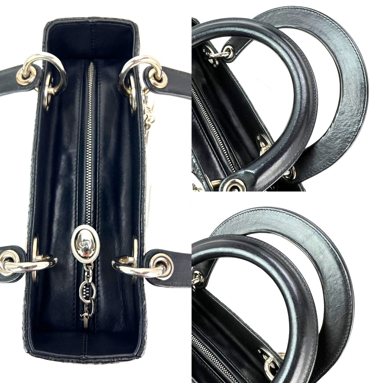 Christian Dior Medium Lady Laced Black Leather Limited Edition Shoulder Bag